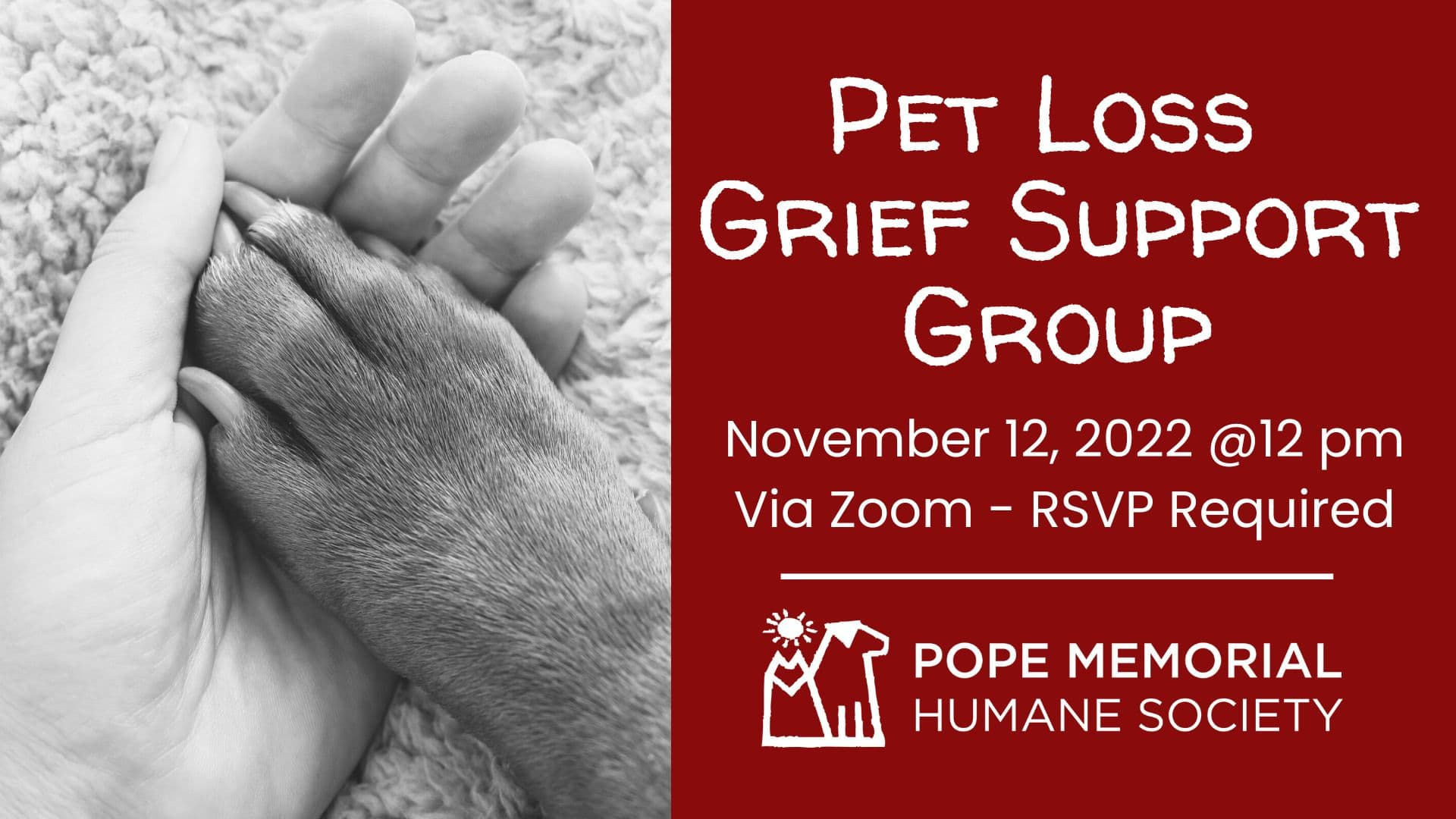 Pet Loss a Grief Support Group Pope Memorial Humane Society