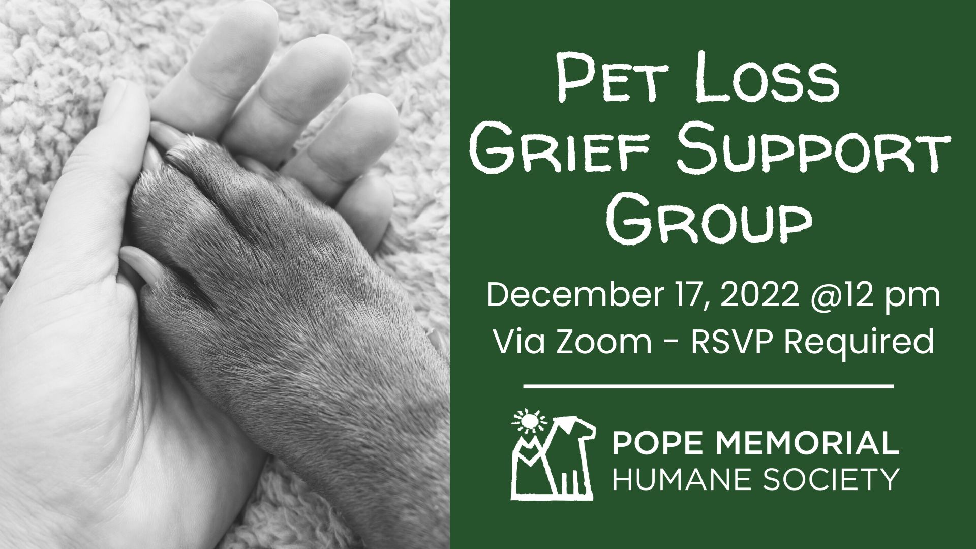 Pet Loss A Grief Support Group Pope Memorial Humane Society
